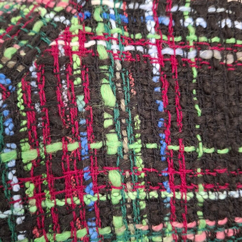 Talbots Sz 14 Petite Nehru Cropped Wool Blend Blazer Multi-Color Textured Tweed - Picture 9 of 14